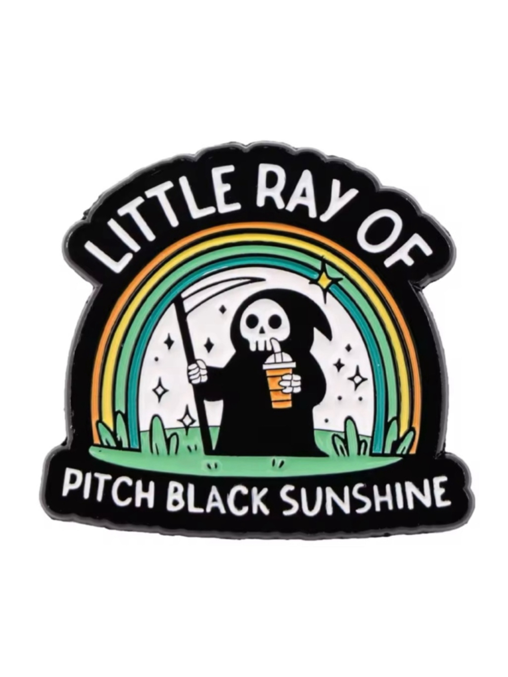 Little Ray of Pitch Black Sunshine Grim Reaper Enamel Pin